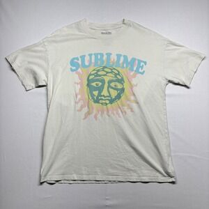 American Eagle Sublime Sun Graphic Tee Cream Mens Small AE Band Tee